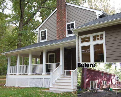 South Brunswick,NJ Front Porch and Family Room Addition