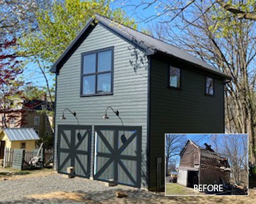 ANNANDALE BARN EXIERIOR BEFORE AFTER